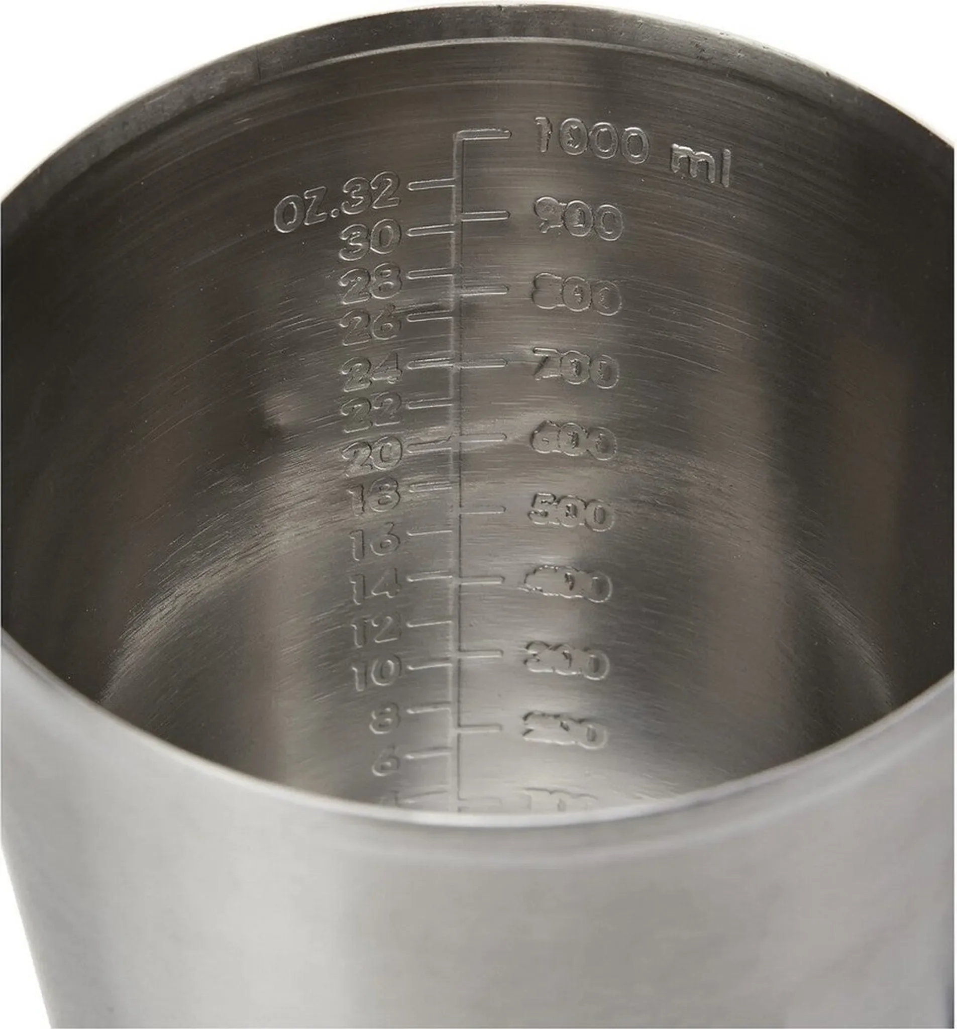 Messbecher aus Edelstahl – 1 L mit Griff & Ausguss
